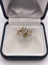 Load image into Gallery viewer, 9ct gold diamond spiral ring
