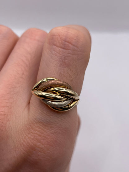 9ct tri gold ring