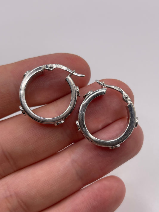 9ct two tone gold creole earrings