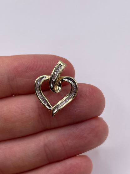 9ct gold diamond heart pendant