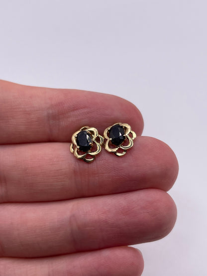 9ct gold sapphire earrings