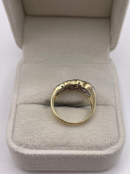 9ct gold diamond cluster ring