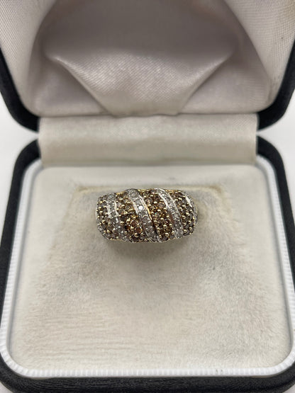 9ct gold diamond cluster ring
