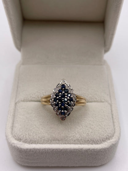 9ct gold sapphire and diamond ring