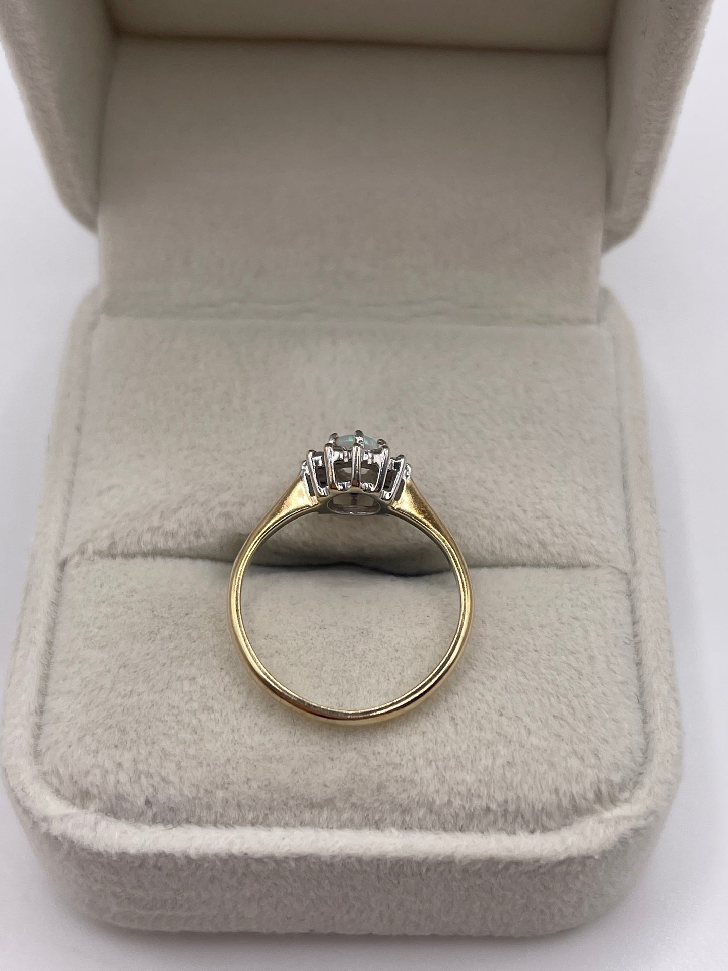 9ct gold opal and diamond ring