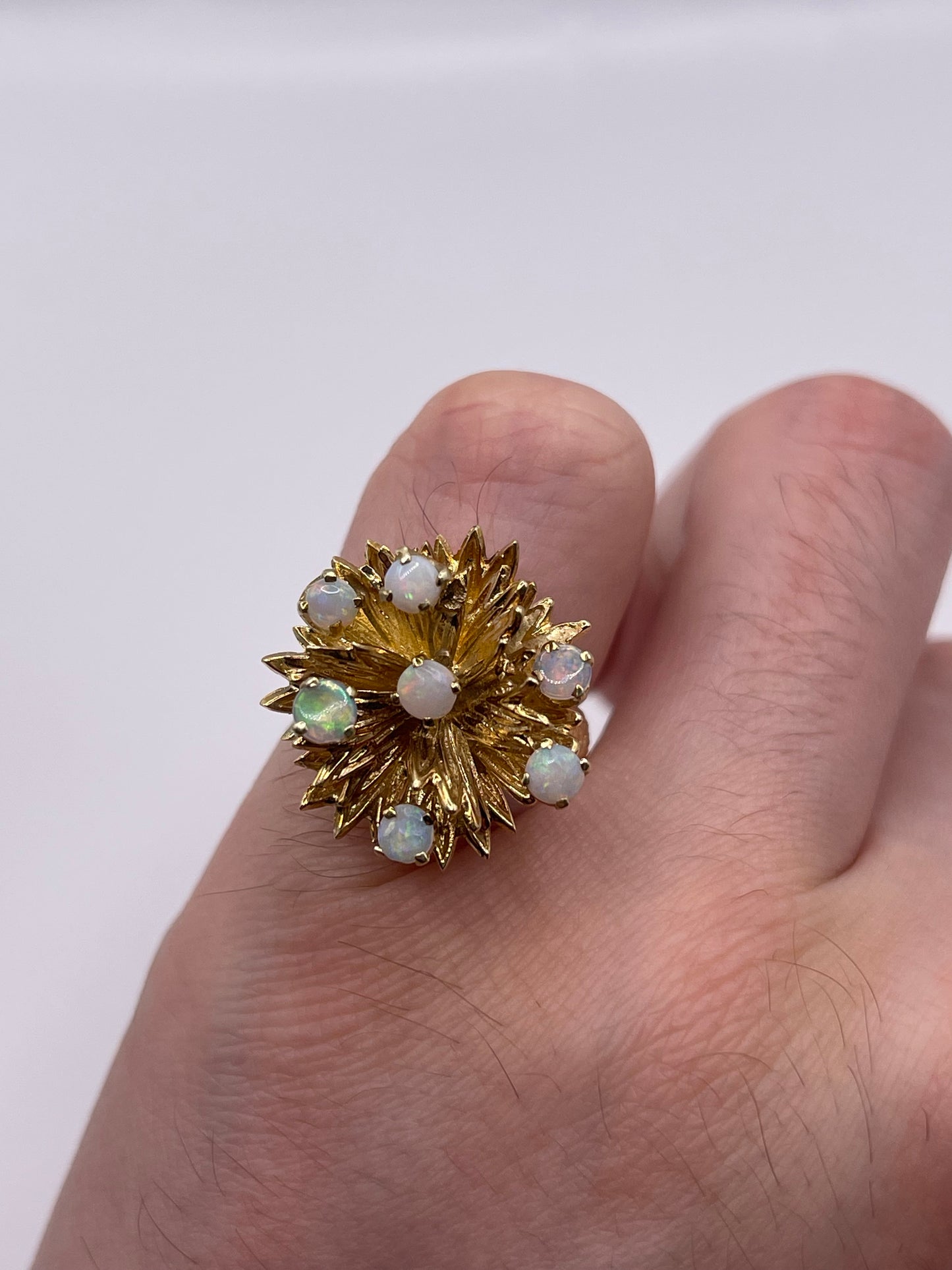 14ct gold opal cluster ring