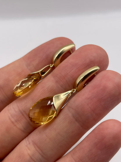 9ct gold citrine earrings
