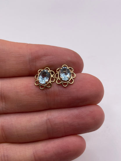 9ct gold topaz earrings