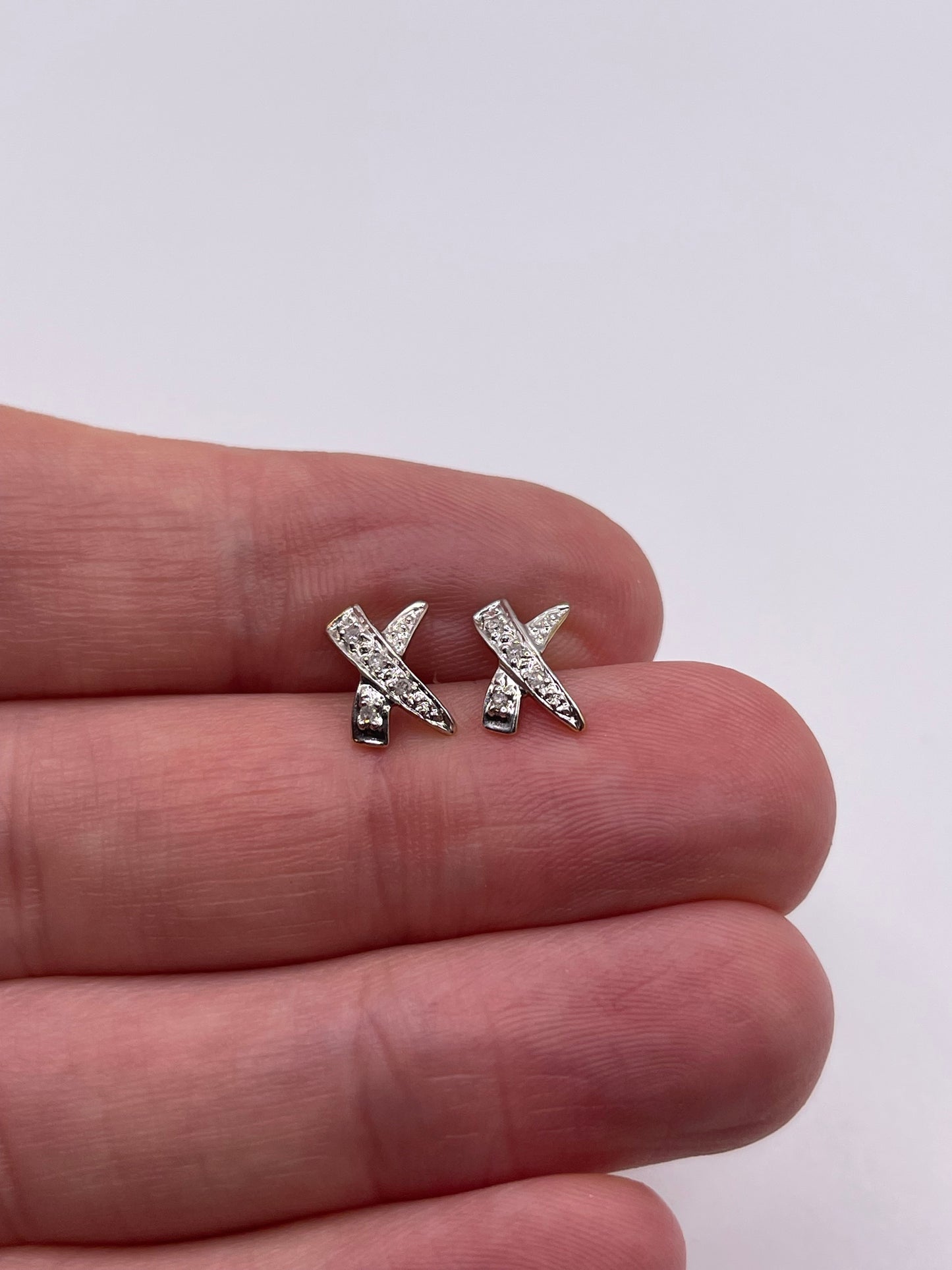 9ct gold diamond earrings