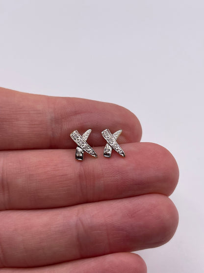 9ct gold diamond earrings