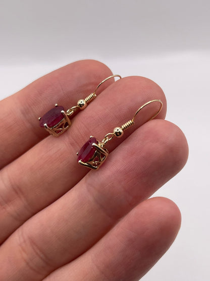 9ct gold ruby earrings