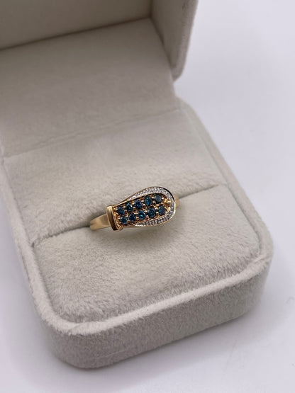 9ct gold diamond buckle ring