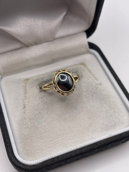 9ct gold hematite ring