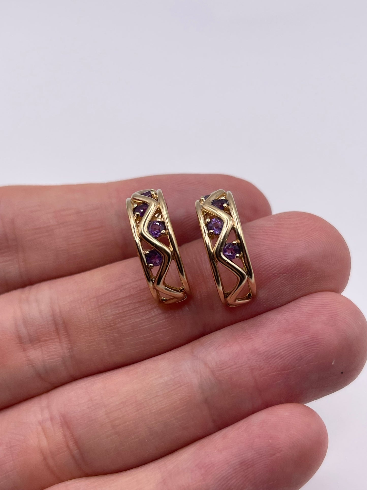 9ct gold amethyst earrings