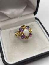 Load image into Gallery viewer, 9ct gold opal and amethyst ring
