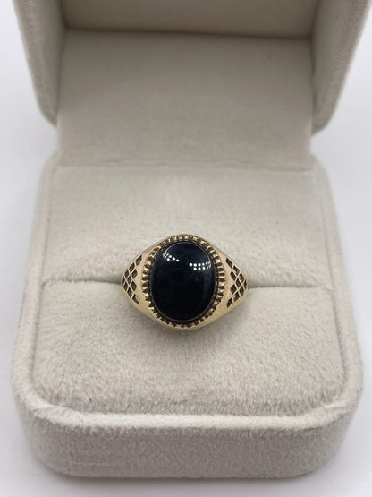 9ct gold onyx signet ring