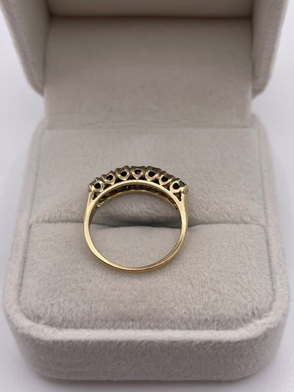9ct gold sapphire and diamond ring