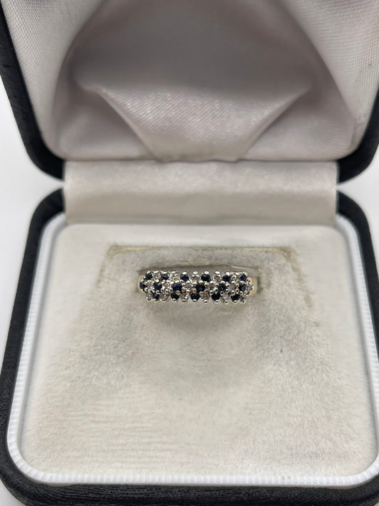 9ct gold sapphire and diamond ring