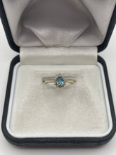 Load image into Gallery viewer, 9ct gold blue topaz and diamond ring

