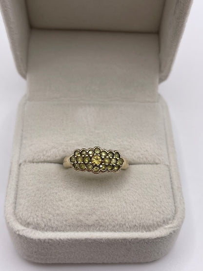 9ct gold quartz cluster ring