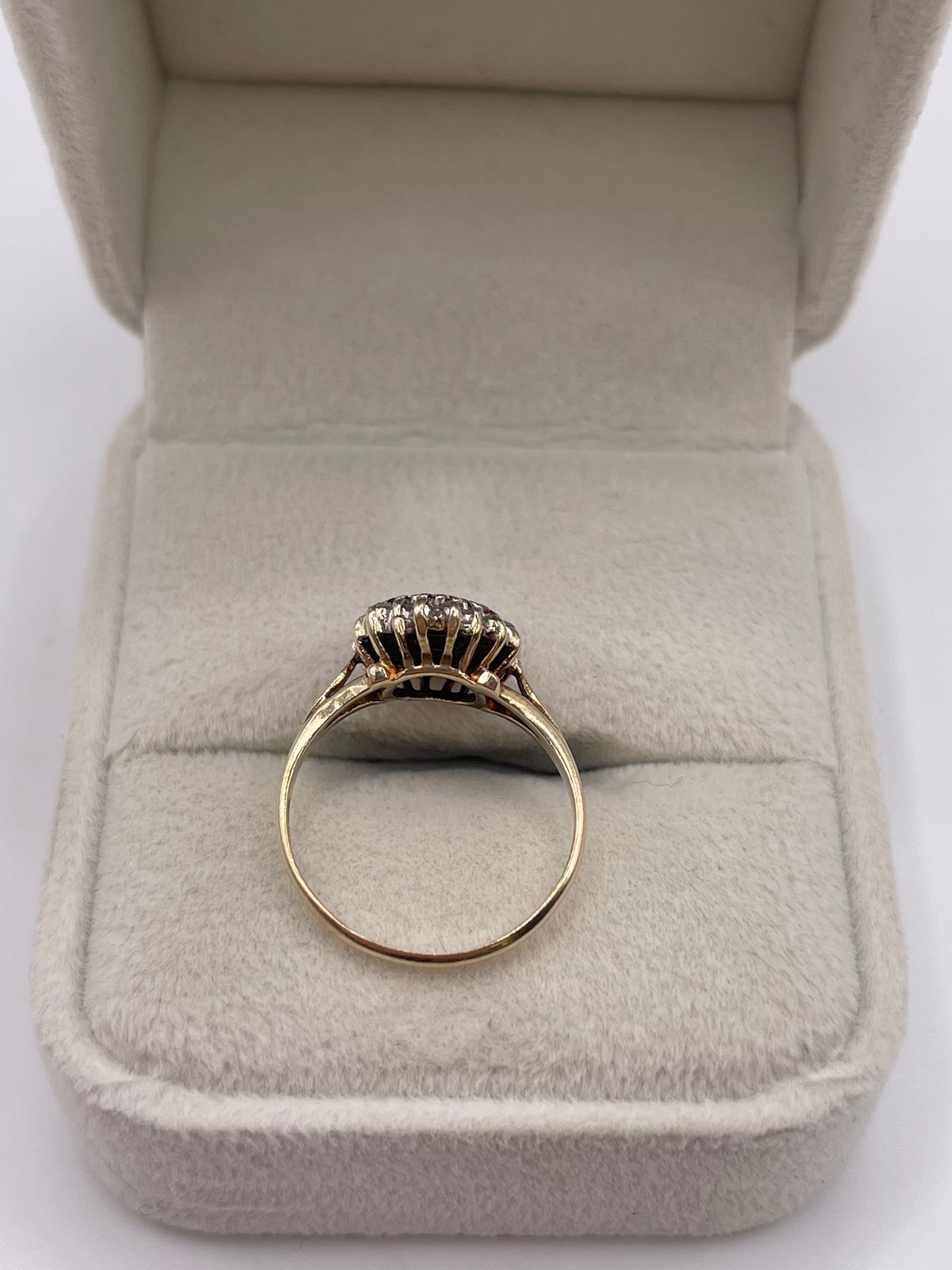 9ct gold ruby and diamond ring