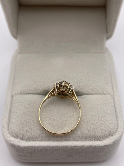 9ct gold opal and cz ring