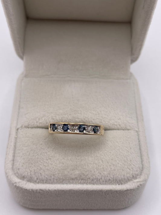 9ct gold sapphire and diamond ring