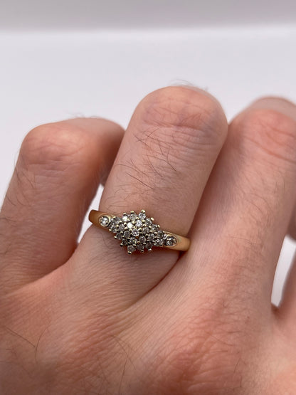 9ct gold diamond cluster ring