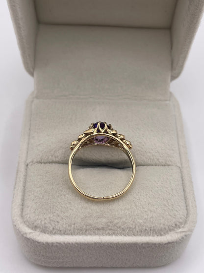 9ct gold amethyst ring