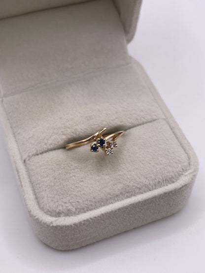9ct gold sapphire and diamond ring