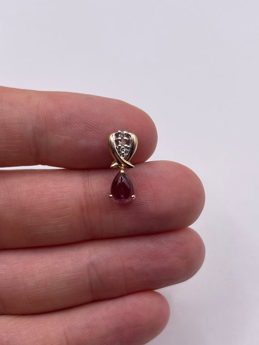 9ct gold tourmaline and diamond pendant