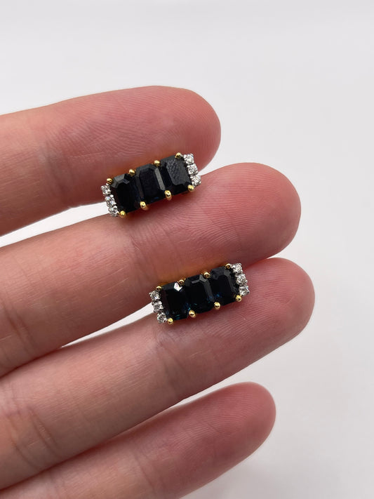 18ct gold sapphire and diamond earrings