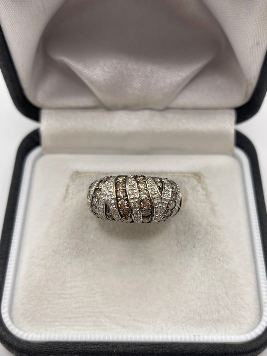 9ct gold 1ct diamond cluster ring
