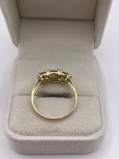 9ct gold peridot cluster ring