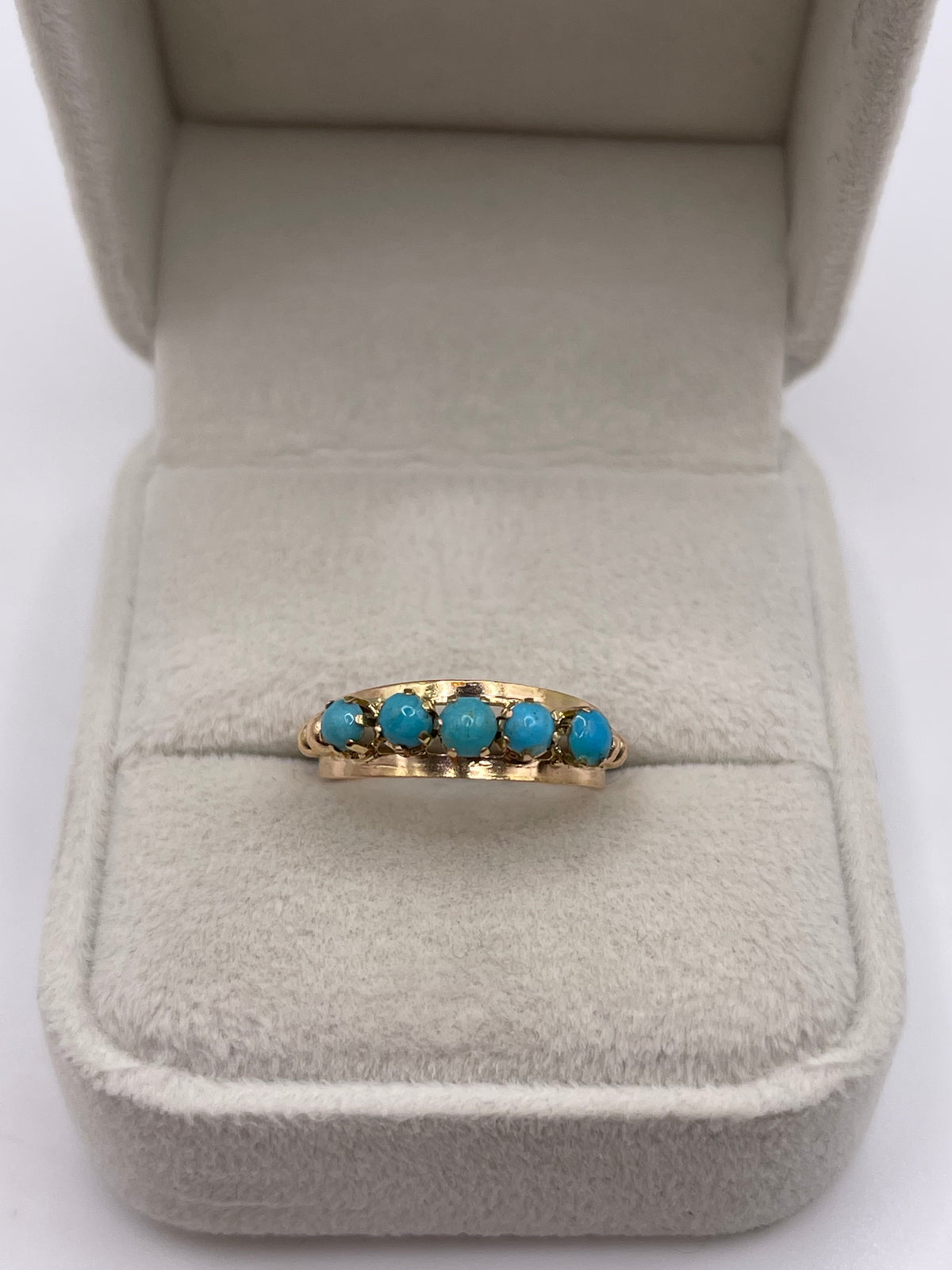 14ct rose gold turquoise ring