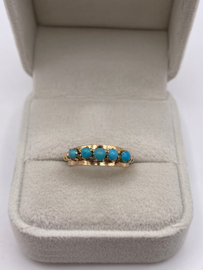 14ct rose gold turquoise ring