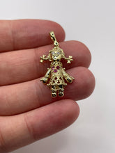 Load image into Gallery viewer, 9ct gold cz ragdoll pendant
