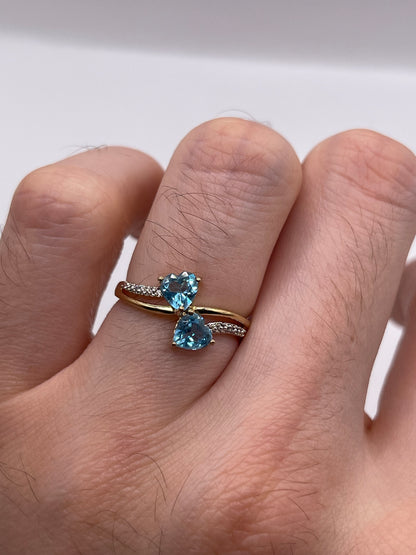 9ct gold topaz and diamond ring