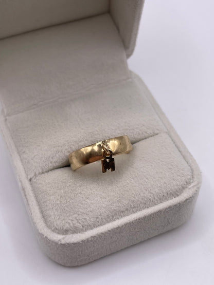 14ct gold initial M ring