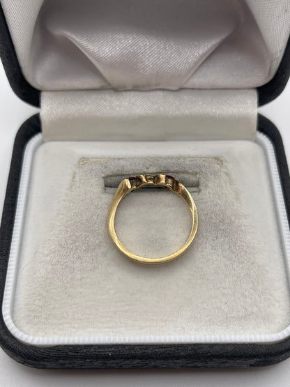 9ct gold ruby and diamond ring