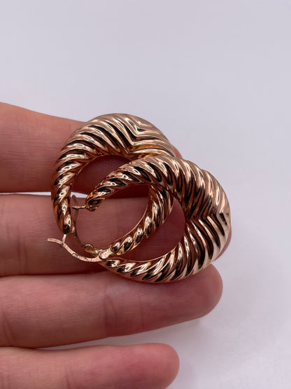 9ct rose gold creole earrings