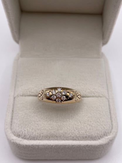 9ct gold cz gypsy ring