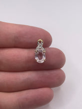 Load image into Gallery viewer, 9ct gold kunzite and diamond pendant
