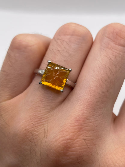 Silver gemstone ring