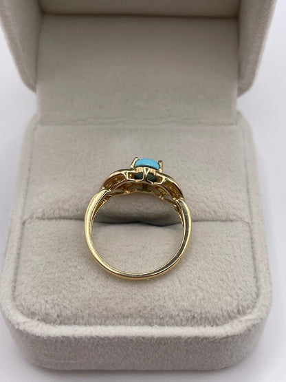 9ct gold turquoise ring