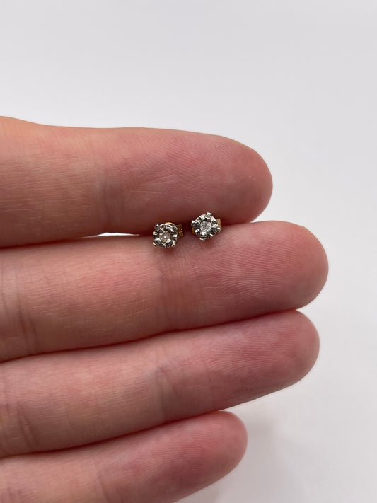 9ct gold diamond earrings