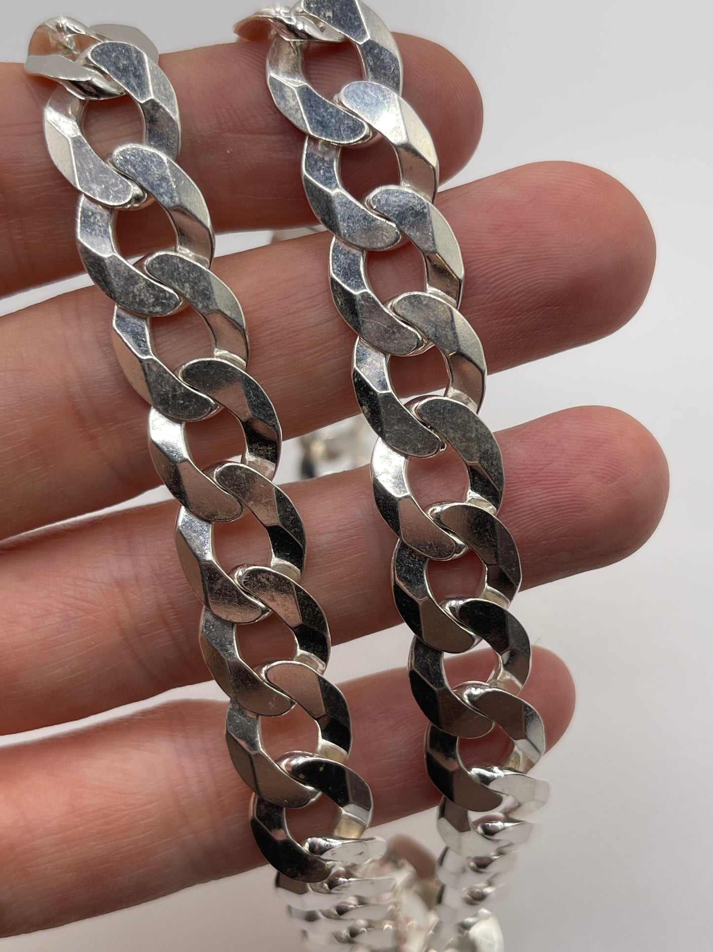 Silver curb chain