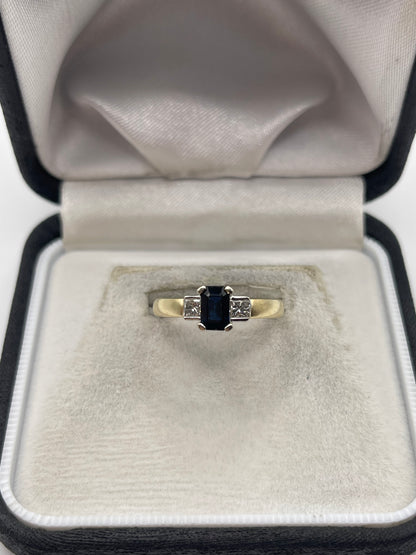 9ct gold sapphire and diamond ring