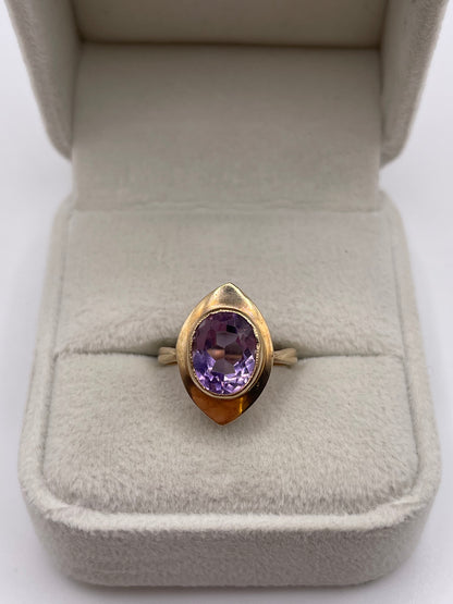 9ct gold amethyst ring
