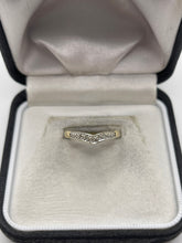 Load image into Gallery viewer, 9ct gold diamond wishbone ring
